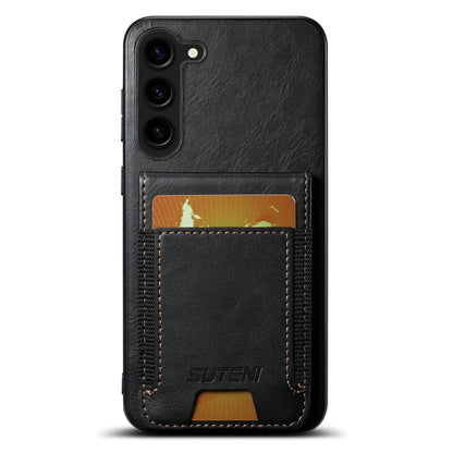 For Samsung Galaxy S24+ 5G Suteni H03 Oil Wax Leather Wallet Stand Back Phone Case(Black) - Galaxy S24+ 5G Cases by Suteni | Online Shopping UK | buy2fix