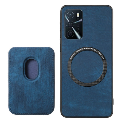 For OPPO K11X 5G Retro Leather Card Bag Magnetic Phone Case(Blue) - OPPO Cases by buy2fix | Online Shopping UK | buy2fix