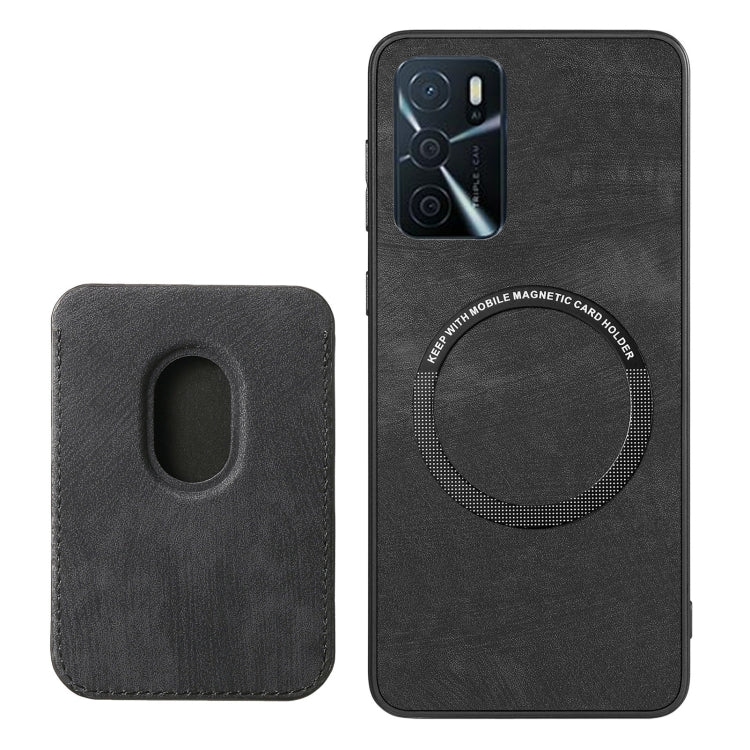 For OPPO Find X5 Retro Leather Card Bag Magnetic Phone Case(Black) - OPPO Cases by buy2fix | Online Shopping UK | buy2fix