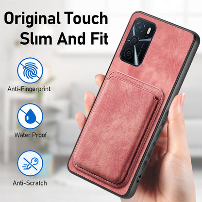 For OPPO A72 5G Retro Leather Card Bag Magnetic Phone Case(Pink) - OPPO Cases by buy2fix | Online Shopping UK | buy2fix