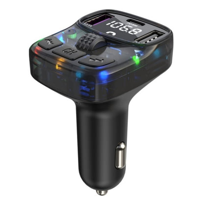 C56 PD Type-C + Dual USB Car Charger Colorful Light Car Bluetooth Adapter FM Transmitter - Car Charger by buy2fix | Online Shopping UK | buy2fix