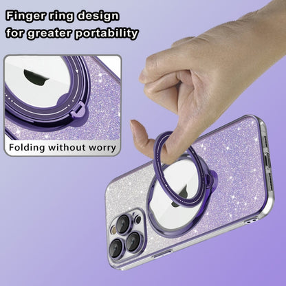 For iPhone X / XS Rotation MagSafe Holder Gradient Glitter TPU Phone Case(Night Purple) - More iPhone Cases by buy2fix | Online Shopping UK | buy2fix