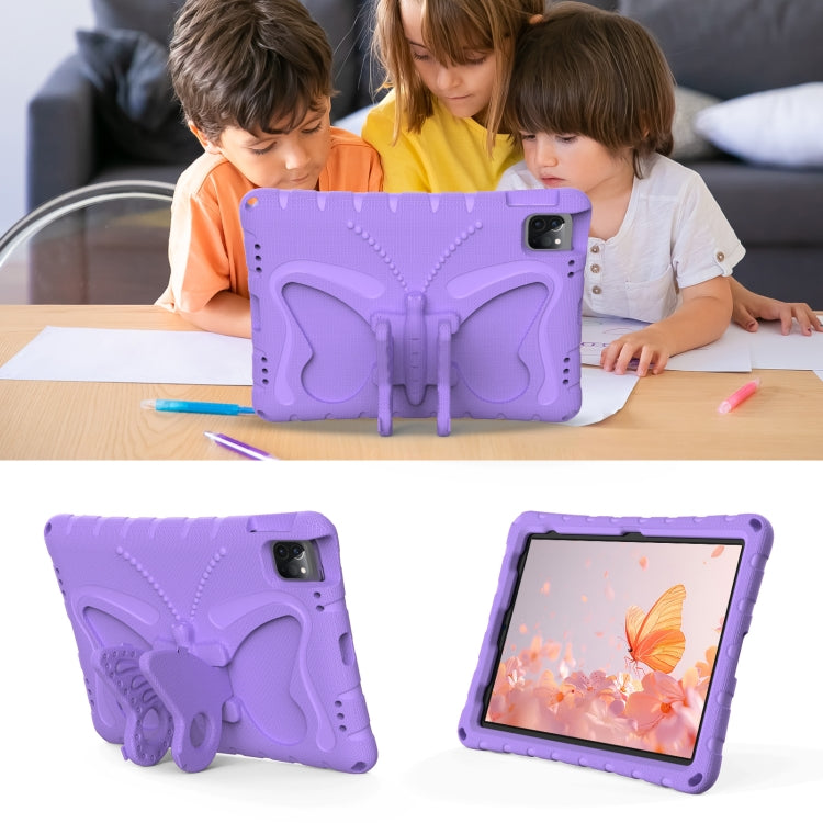 For iPad Air 11 2024 Butterfly Bracket EVA Shockproof Tablet Case(Light Purple) - iPad Air 11 2024 Cases by buy2fix | Online Shopping UK | buy2fix