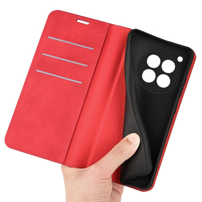 For OnePlus 12 Retro-skin Magnetic Suction Leather Phone Case(Red) - OnePlus Cases by buy2fix | Online Shopping UK | buy2fix