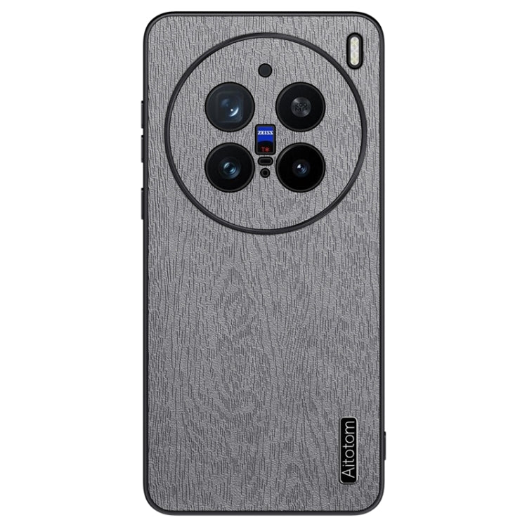 For vivo X200 Pro Tree Bark Leather Shockproof Phone Case(Grey) - X200 Pro Cases by buy2fix | Online Shopping UK | buy2fix