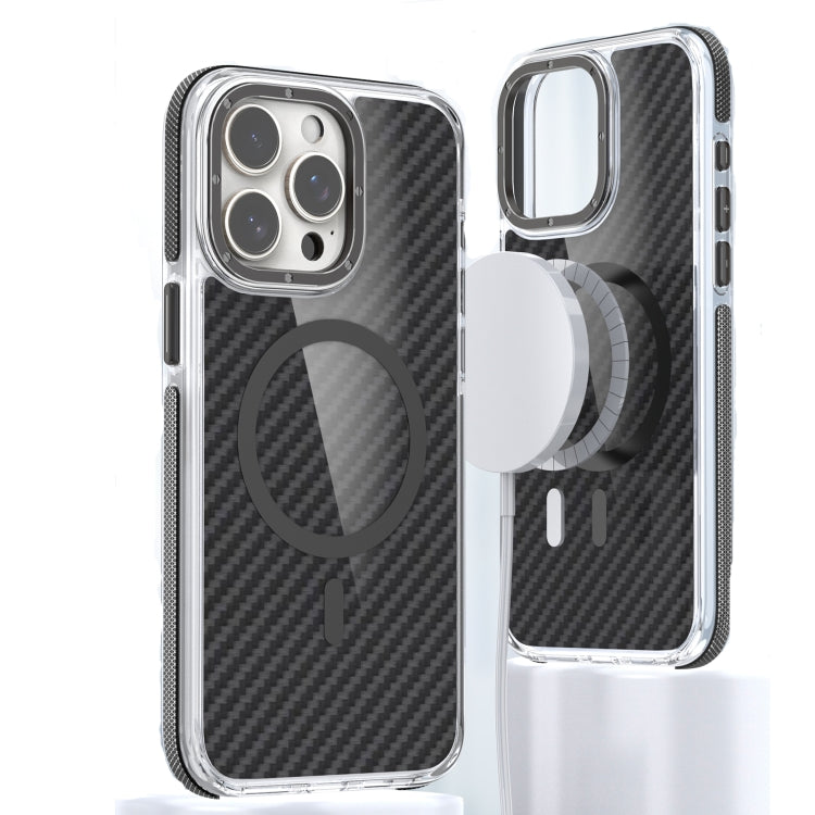 For iPhone 12 Pro Max Magsafe Dual-Color Carbon Fiber Phone Case(Black) - iPhone 12 Pro Max Cases by buy2fix | Online Shopping UK | buy2fix