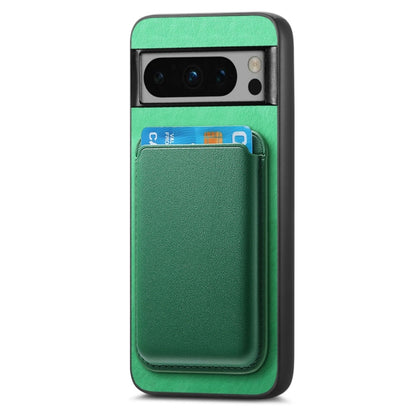 For Google Pixel 9 Pro Retro Magsafe Card Bag PU Back Cover Phone Case(Green) - Google Cases by buy2fix | Online Shopping UK | buy2fix