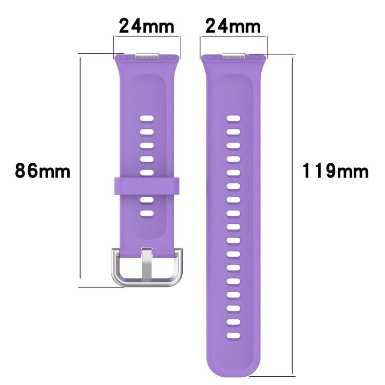 For Huawei Watch Fit3 Silver Buckle Silicone Sports Watch Band(Pink) - Watch Bands by buy2fix | Online Shopping UK | buy2fix