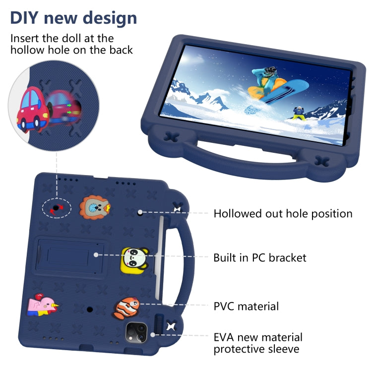 For  iPad Pro 11 2024 Handle Kickstand Children EVA Shockproof Tablet Case(Navy Blue) - iPad Pro 11 2024 Cases by buy2fix | Online Shopping UK | buy2fix