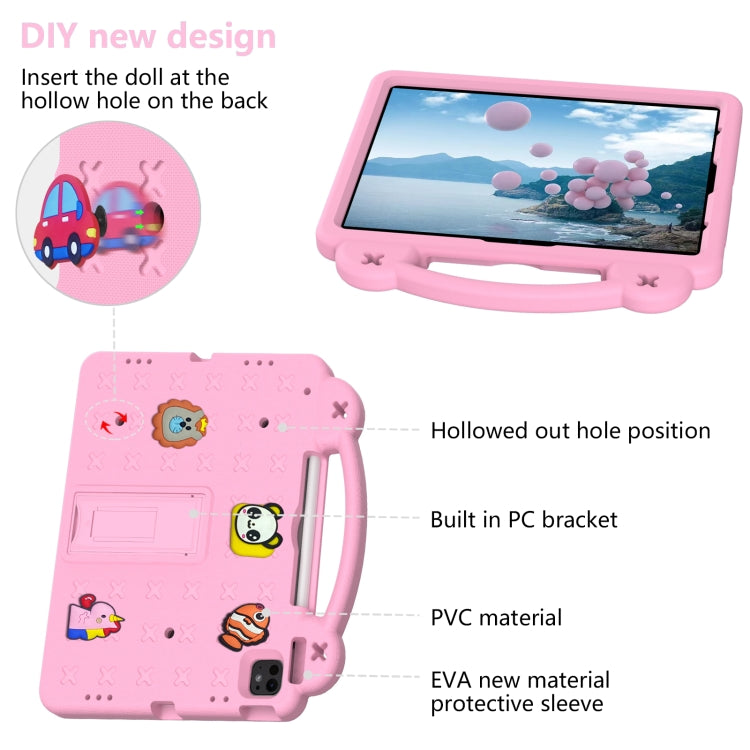 For iPad Pro 13 2024 Handle Kickstand Children EVA Shockproof Tablet Case(Pink) - iPad Pro 13 2024 Cases by buy2fix | Online Shopping UK | buy2fix