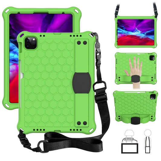 For iPad Air 11 2024 Honeycomb EVA Hybrid PC Tablet Case with Strap(Green+Black) - iPad Air 11 2024 Cases by buy2fix | Online Shopping UK | buy2fix