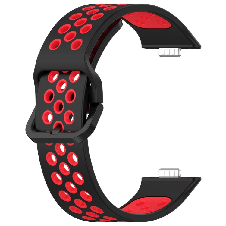 For Huawei Watch Fit 3 Two Color Silicone Sports Watch Band(Black+Red) - Watch Bands by buy2fix | Online Shopping UK | buy2fix