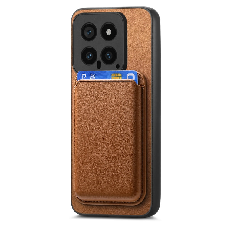 For Xiaomi Redmi Note 13 Pro 4G Retro Magsafe Card Bag PU Back Cover Phone Case(Brown) - Note 13 Pro Cases by buy2fix | Online Shopping UK | buy2fix