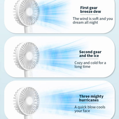 F35 With Hanging Hole Rechargeable Cooling Fan Powerful Handheld Fan 1200mAh Desk Fan(White) - Electric Fans by buy2fix | Online Shopping UK | buy2fix