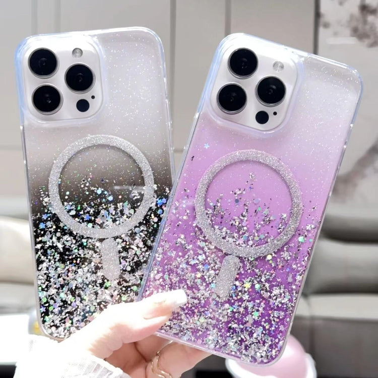 For iPhone 12 Pro Max Gradient Glitter MagSafe PC Hybrid TPU Phone Case(Gradient Purple) - iPhone 12 Pro Max Cases by buy2fix | Online Shopping UK | buy2fix