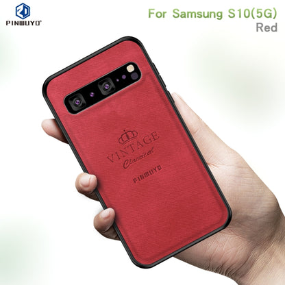 PINWUYO Shockproof Waterproof Full Coverage PC + TPU + Skin Protective Case for Galaxy S10 5G(Brown) - Galaxy Phone Cases by PINWUYO | Online Shopping UK | buy2fix