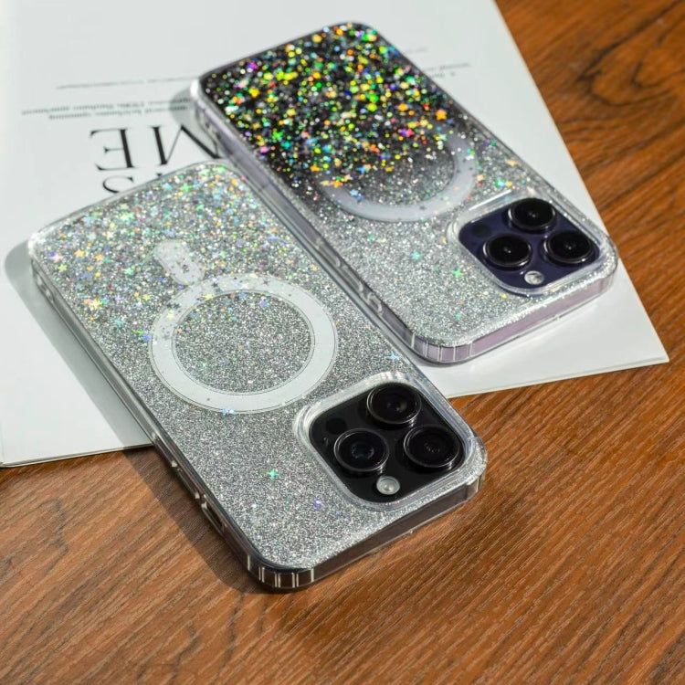 For iPhone 14 Pro Gradient Glitter Starry MagSafe Phone Case(Gradient Black) - iPhone 14 Pro Cases by buy2fix | Online Shopping UK | buy2fix