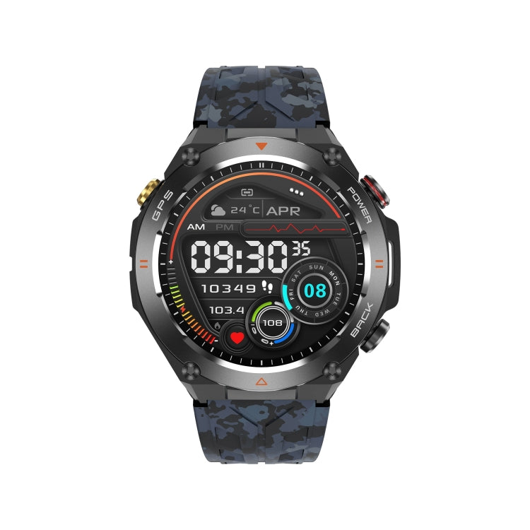 KC82 1.45 inch Color Screen Smart Watch, Support Bluetooth Call / Health Monitoring(Camouflage Black) - Smart Watches by buy2fix | Online Shopping UK | buy2fix