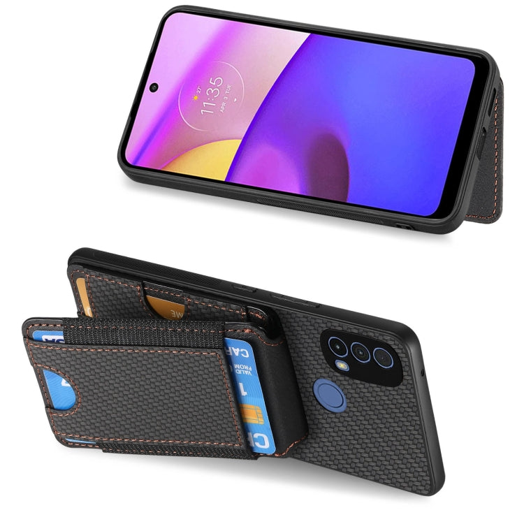 For Motorola Moto G Power 2024 5G Carbon Fiber Vertical Flip Wallet Stand Phone Case(Black) - Motorola Cases by buy2fix | Online Shopping UK | buy2fix