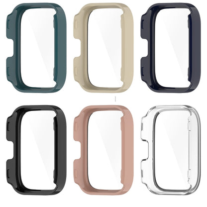 For Amazfit bip5 Unity PC + Tempered Glass Film Integrated Watch Protective Case(Transparent White) - Watch Cases by buy2fix | Online Shopping UK | buy2fix