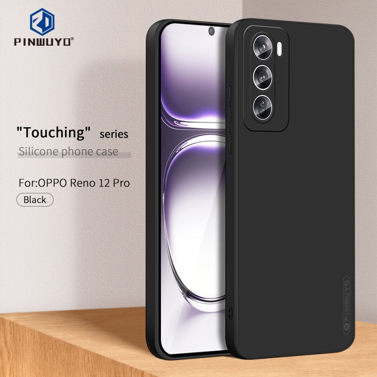 For OPPO Reno12 Pro Global PINWUYO Sense Series Liquid Silicone TPU Phone Case(Black) - Reno12 Pro Cases by PINWUYO | Online Shopping UK | buy2fix