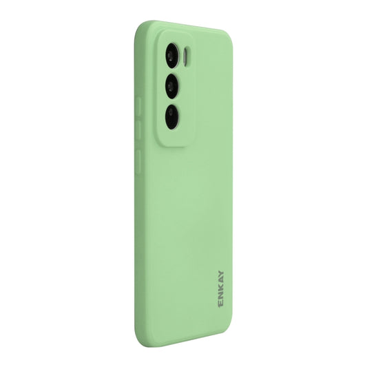 For OPPO Reno12 ENKAY Liquid Silicone Soft Shockproof Phone Case(Light Green) - Reno12 Cases by ENKAY | Online Shopping UK | buy2fix