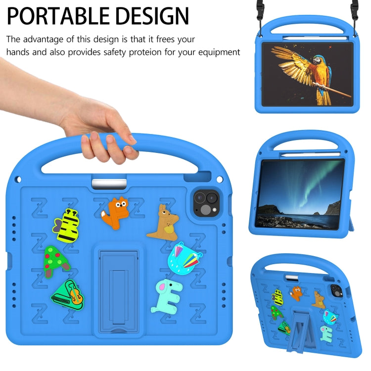 For iPad Air 11 2024 Cartoon Sparrow EVA Shockproof Tablet Case(Blue) - iPad Air 11 2024 Cases by buy2fix | Online Shopping UK | buy2fix