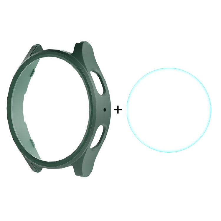 For Samsung Galaxy Watch7 44mm ENKAY Hat-Prince Electroplated Hard PC Case + 0.2mm 9H Glass Screen Protector(Dark Green) - Watch Cases by ENKAY | Online Shopping UK | buy2fix