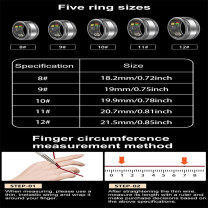 R18 SIZE 11 Smart Ring, Support Heart Rate / Blood Oxygen / Sleep / Multiple Sports Modes(Gold) - Smart Rings / Smart Telephones by buy2fix | Online Shopping UK | buy2fix