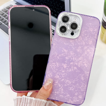 For iPhone 16 Plating Glitter Texture TPU Phone Case with Lens Film(White Feather Yarn) - iPhone 16 Cases by buy2fix | Online Shopping UK | buy2fix