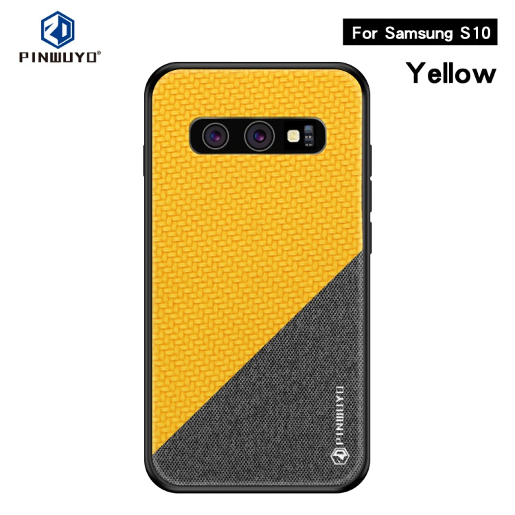 PINWUYO Honors Series Shockproof PC + TPU Protective Case for Galaxy S10(Yellow) - Galaxy Phone Cases by PINWUYO | Online Shopping UK | buy2fix
