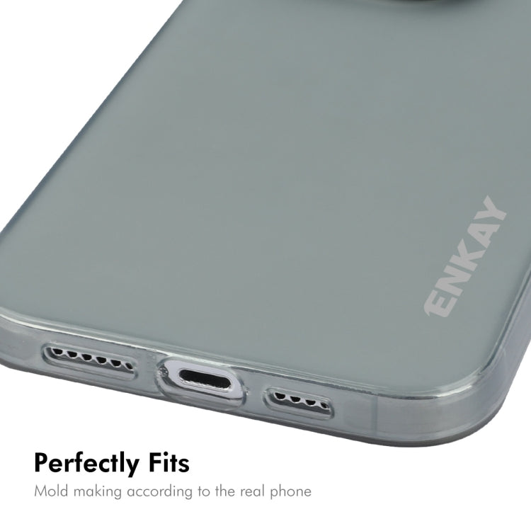 For iPhone 15 Pro Max ENKAY Hat-Prince Translucent Matte TPU Soft Phone Case(Grey) - iPhone 15 Pro Max Cases by ENKAY | Online Shopping UK | buy2fix