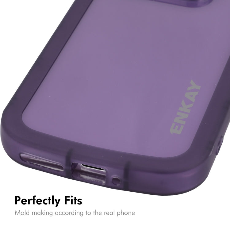 For Xiaomi 14 Pro ENKAY Hat-Prince Translucent Matte TPU Phone Case + 3D Hot Bending Film(Purple) - 14 Pro Cases by ENKAY | Online Shopping UK | buy2fix