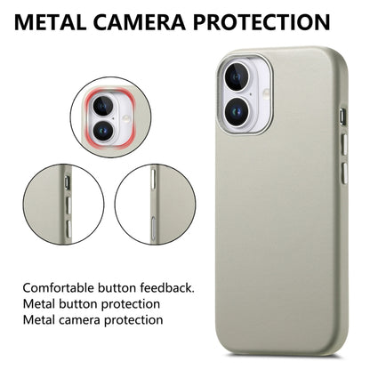 For iPhone 16 Electroplated Metal Button Shockproof Phone Case(White) - iPhone 16 Cases by buy2fix | Online Shopping UK | buy2fix