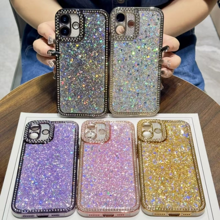 For iPhone 16 Plus Diamond Glitter Sequins TPU Phone Case(Purple) - iPhone 16 Plus Cases by buy2fix | Online Shopping UK | buy2fix