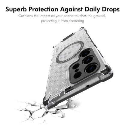 For Samsung Galaxy S24 Ultra 5G ENKAY Hat-Prince Honeycomb MagSafe Shockproof Phone Case with 0.18mm Film(Grey) - Galaxy S24 Ultra 5G Cases by ENKAY | Online Shopping UK | buy2fix