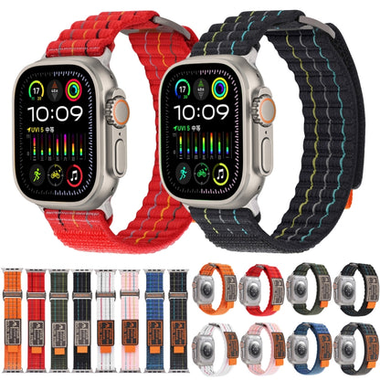 For Apple Watch Ultra 2 49mm Two Sections Nylon Hook and Loop Fastener Watch Band(Charcoal Gray) - Watch Bands by buy2fix | Online Shopping UK | buy2fix