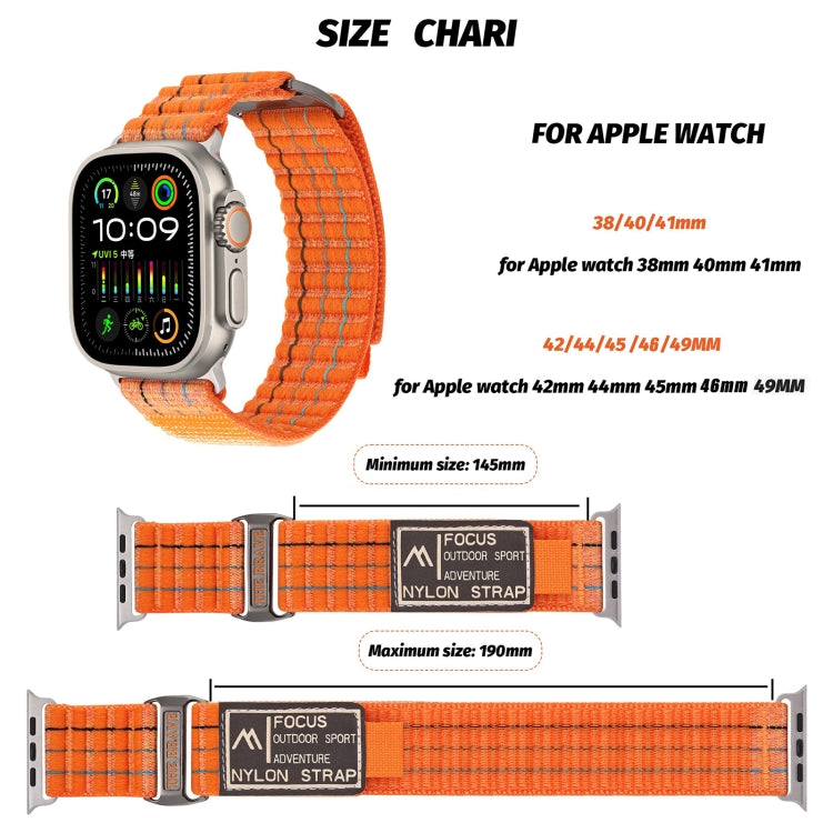 For Apple Watch Ultra 2 49mm Two Sections Nylon Hook and Loop Fastener Watch Band(Field Green) - Watch Bands by buy2fix | Online Shopping UK | buy2fix