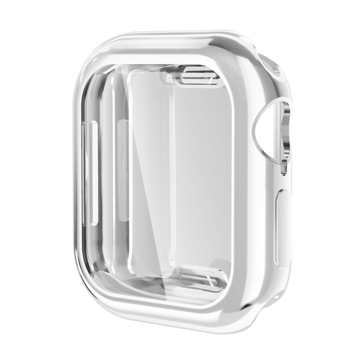 For Apple Watch Series 10 42mm ENKAY Hat-Prince Electroplated Soft TPU Case with Screen Film(Silver) - Watch Cases by ENKAY | Online Shopping UK | buy2fix