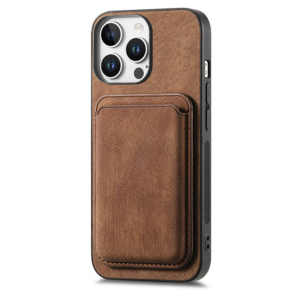 For iPhone 16 Pro Retro Leather Card Bag Magnetic Phone Case(Brown) - iPhone 16 Pro Cases by buy2fix | Online Shopping UK | buy2fix