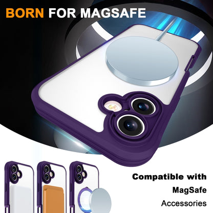 For iPhone 16 Plus Skin Feel MagSafe Holder 360 Full Body Phone Case(Purple) - iPhone 16 Plus Cases by buy2fix | Online Shopping UK | buy2fix