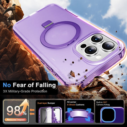 For iPhone 16 Pro Frosted Skin Feel MagSafe Holder 360 Full Body Phone Case(Purple) - iPhone 16 Pro Cases by buy2fix | Online Shopping UK | buy2fix