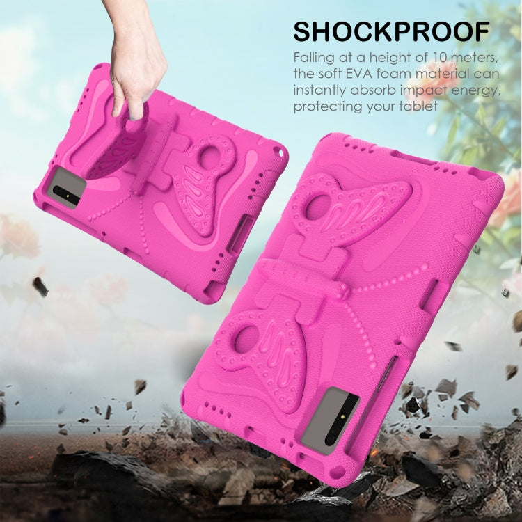 For Lenovo Tab M11 / Xiaoxin Pad 11 2024 Butterfly Bracket EVA Shockproof Tablet Case(RoseRed) - Lenovo by buy2fix | Online Shopping UK | buy2fix