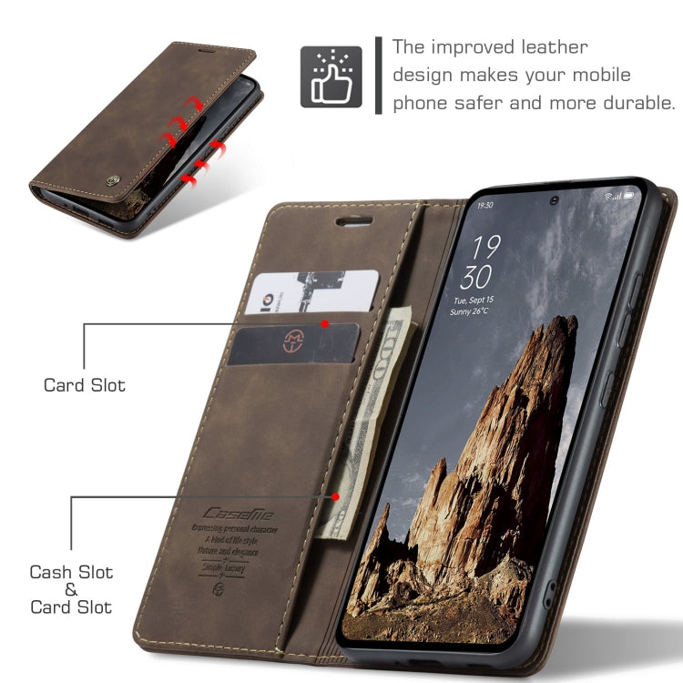 For OPPO Reno12 Pro 5G Global CaseMe 013 Multifunctional Horizontal Flip Leather Phone Case(Coffee) - Reno12 Pro Cases by CaseMe | Online Shopping UK | buy2fix