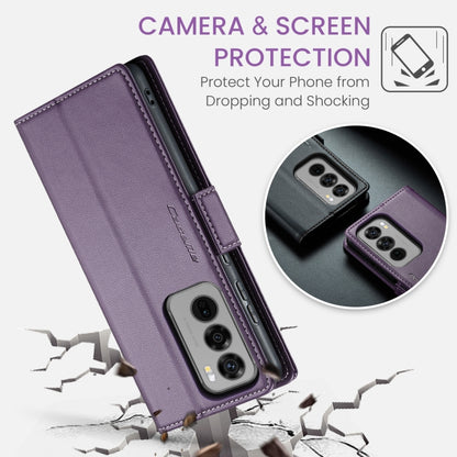 For OPPO Reno12 5G Global CaseMe 023 Butterfly Buckle Litchi Texture RFID Anti-theft Leather Phone Case(Purple) - Reno12 Cases by CaseMe | Online Shopping UK | buy2fix