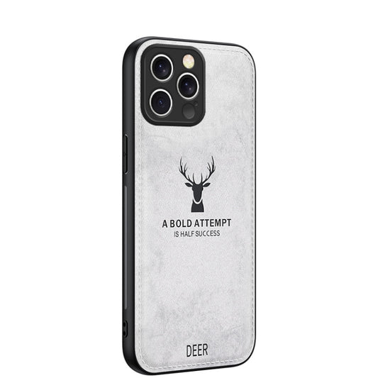 For iPhone 16 Pro Deer Head Cloth Skin All-inclusive Phone Case(White) - iPhone 16 Pro Cases by buy2fix | Online Shopping UK | buy2fix