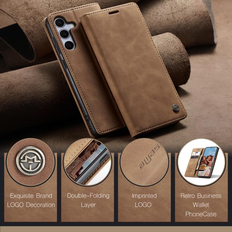 For Samsung Galaxy S25+ 5G CaseMe 013 Multifunctional Horizontal Flip Leather Phone Case(Brown) - Galaxy S25+ 5G Cases by CaseMe | Online Shopping UK | buy2fix