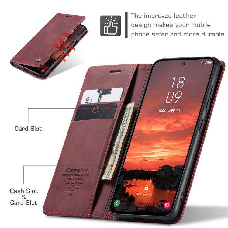 For Samsung Galaxy S25+ 5G CaseMe 013 Multifunctional Horizontal Flip Leather Phone Case(Red) - Galaxy S25+ 5G Cases by CaseMe | Online Shopping UK | buy2fix