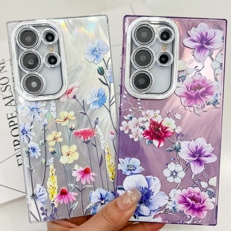 For Samsung Galaxy S25 Ultra 5G Electroplating Flowers Plants Texture TPU Phone Case(Colorful Peony FL10) - Galaxy S25 Ultra 5G Cases by buy2fix | Online Shopping UK | buy2fix