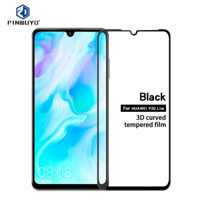 PINWUYO 9H 3D Curved Tempered Glass Film for HUAWEI P30LITE/Nova4E （black） - Huawei Tempered Glass by PINWUYO | Online Shopping UK | buy2fix